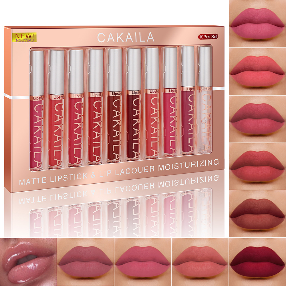 Matte Velvet Lip Tint Long Lasting - Lot de 4/10 pièces – Rouge