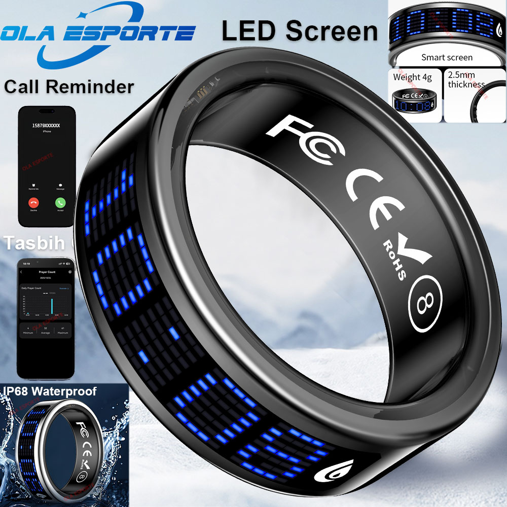 Health Monitors - Bague connectée en acier inoxydable, tracker