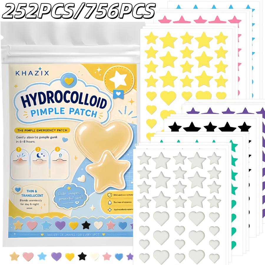 7 couleurs, 252 pièces/756 piè - Hydrocolloid Pimple Patch avis et prix
