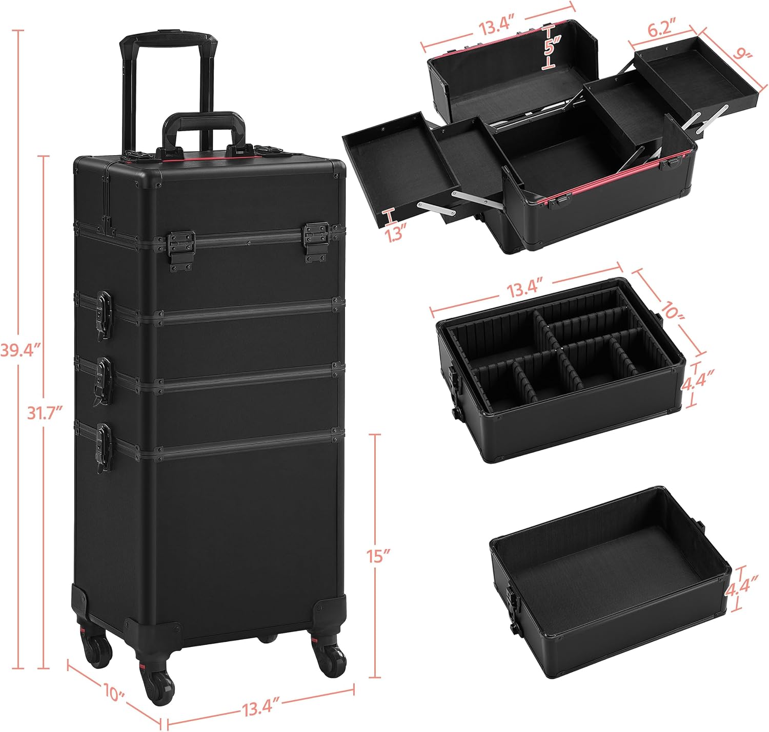 Valise de maquillage noire 4-e - Makeup avis et prix